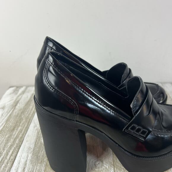 Steve Madden Y2K Shoes Chunky Heel Platform Penny Loafer Women's 8 Juniper - Picture 8 of 15